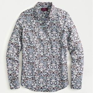 J Crew Perfect Shirt Liberty Sea Grass Floral Print - Size 0